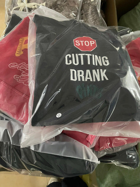 BLACK “STOP CUTTING DRANK” HOODIE (BUY ONE GET ONE 20% OFF OR BUY 3 GET 25% OFF)‼️ MIX & MATCH