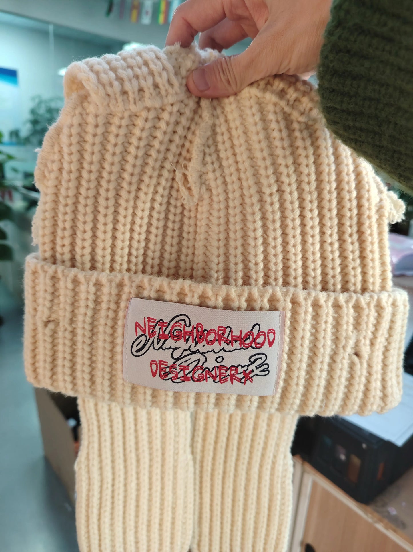 Cream rabbit wool beanie (BUY ONE GET ONE 50% OFF)‼️ MIX & MATCH