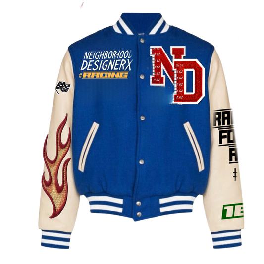 BLUE “HOOD RACING” Letterman Jacket (BUY ONE GET ONE 50% OFF)‼️ MIX & MATCH