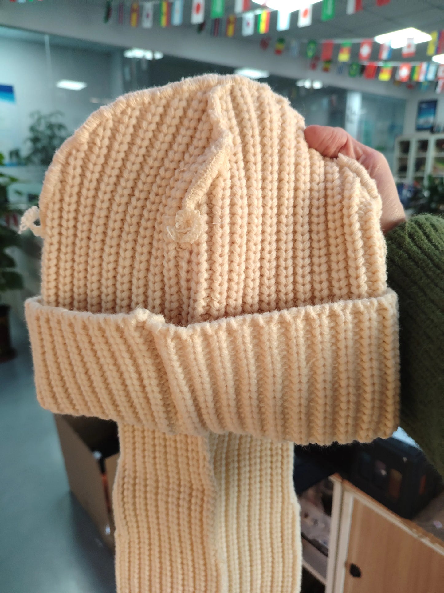 Cream rabbit wool beanie (BUY ONE GET ONE 50% OFF)‼️ MIX & MATCH